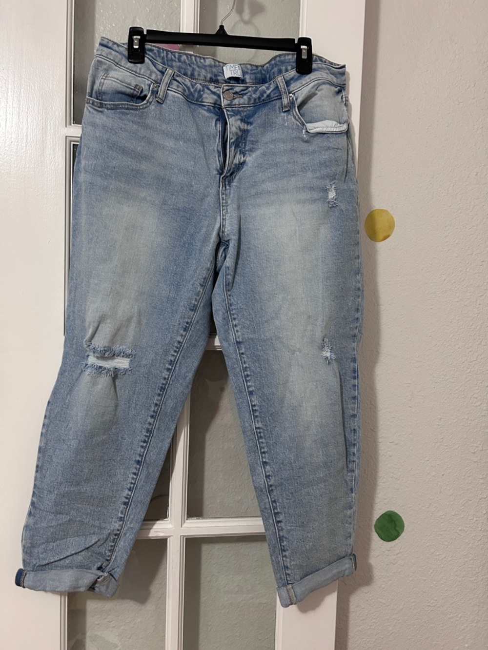 Time and Tru Light Blue Distressed Boyfriend Jeans
